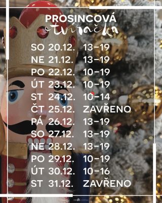 Startujeme vánoční maraton. Jedeme soboty i neděle, na Štědrý den si dáš taky kafe a potom až do 30.12. bude ještě...